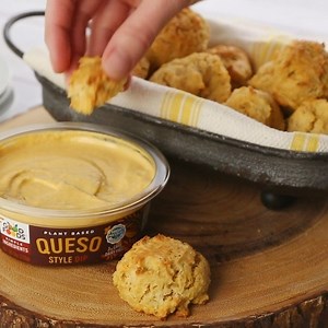 17K views · 30 reactions | Dairy-free drop biscuits are savory and moist, thanks to using Good Foods plant-based Queso Style dip in the recipe! 燎 And when they're warm and golden brown, they're even better with the dip on top! This is guilt-free indulgence. 殺 Find the recipe here: https://bit.ly/2HFyCHA | Good Foods | Facebook