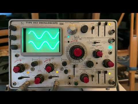 Lissajous Patterns on a Tektronix 453 Oscilloscope