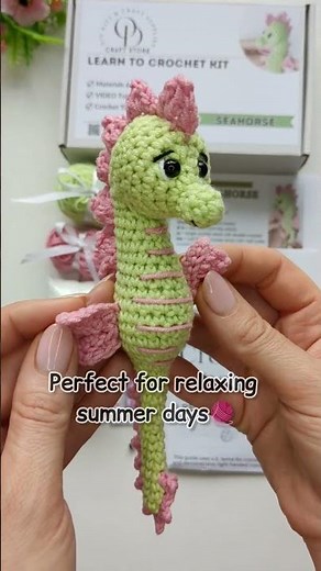 Crochet KIT for Beginners, Easy Crochet Amigurumi Seahorse, DIY Craft KIT #crochetkit #amigurumi