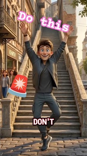 HOW TO CLIMB STAIRS 🪜 (Life Saving Hack) #lifehacks #funny #howto