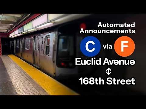 ᴴᴰ MTA NYCT Subway C Train via F Line Announcements | R179 | May, 2026