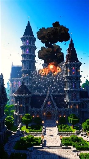 #DreamScreenAI Minecraft castle 🌆😩😫TNT se blast #minecraft