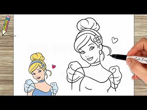 How to draw Princess Cinderella
