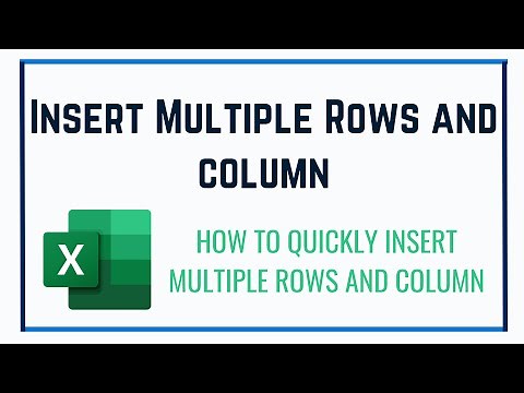 how to Quickly Insert Multiple Rows and column in Excel