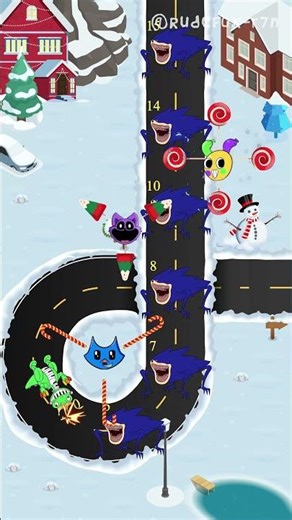 Looey and Catnap Stop Bobette, Shin Sonic and Pink Deer from Ruining Christmas #shorts