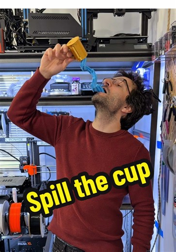 I am so ready to prank some friends with this fake spill cup 🫢🫢😆😆😆 sooo coooool design by @3DPmom I just cant stop playing. Did you see me trying to drink it at the end 🫣😆 Should I go bigger? Comment below 👇🏻 #asmr #3dprinting #prank #asmrcommunity #fidget
