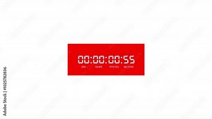 One day Countdown timer one minute animation from 60 to 0 seconds, 60 second countdown Animation background, 1 minutes countdown, Day, Hour, Minute, Second countdown timer. Stock Video