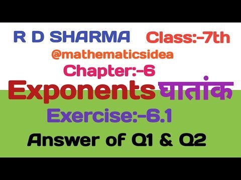 RD Sharma class 7 maths chapter 6 exercise 6.1 Q1 & Q2