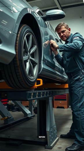 This Car Lift Almost Went Wrong 😳 #carrestorationproject #automobile #4k #viralcars