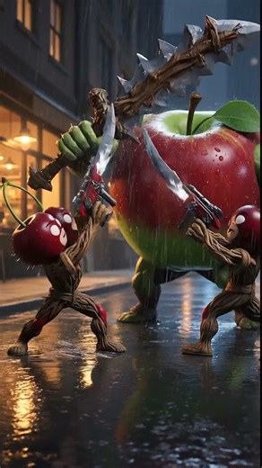 🍒 Cherry Twins vs 🍎 Apple | Fruit Battle #Shorts