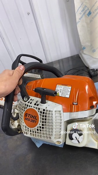 This Stihl MS391 needed some serious help. It ran like trash and its brand new. I did a muffler mod, removed the limiters, and set the rpm at 12.5k. She is a runner now!! #mddp #stihl #ms391 #chainsaw #saws #mod #mufflermod #straightpipe #muffler #custom #weld #jets #tuning
