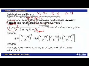 Statistika Matematika 1 : Distribusi Normal Bivariat