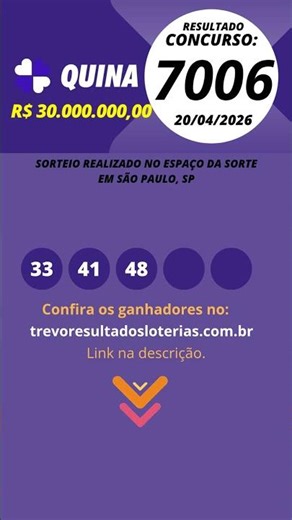 Quina resultado Concurso 7006 20/04/2026
