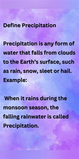 Define Precipitation🌧️❄️#define #definition #precipitation #example #snow #hail #sleet #rain #water