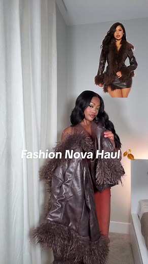 Found the cutest 2 piece sets for Fall ✨ @FashionNova Set 1 - Wynona Lace Up Denim Pant Set - Rust/combo Set 2 - She's Fierce Fur Trim Faux Leather Skirt Set - Brown #falloutfitinspo #2pieceset #fashiontok #fashionnova #brownoutfitideas