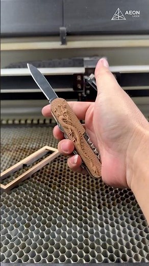 See This Knife Handle Go From Wood to Wow! | Dragon Relief Laser Engraving