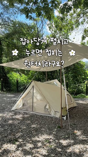맨날 까먹는 원터치 말고 당기면 펼쳐지고 누르면 접히는 원터치 오똔데⁉️ #원터치텐트 #원터치 #텐트추천 #피크닉 #캠크닉 #캠핑텐트 #캠핑