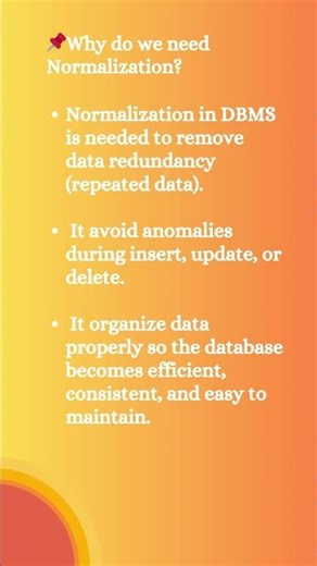 Why Do We Need Normalization in DBMS? #shorts #databaseconcepts #databasemanagementsystems #mysql