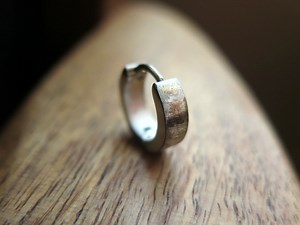 Silver Hoop Earring for Men. Men's Jewelry in Hand Brushed Stainless Steel. Huggie Hoops. - Etsy