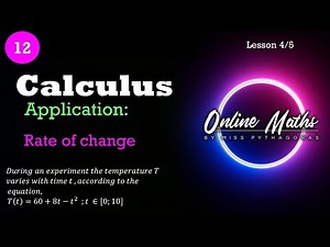 Calculus Application Grade 12: L4 Rate of Change