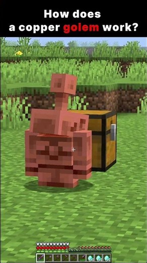 How does a copper golem work? #edit #minecraft #gaming #pov #shorts
