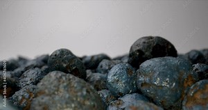 Lightweight expanded clay aggregate (LECA) or expanded clay (exclay) Grow rocks (Growing medium). Isolated on white background. Close up. Zoom out. Close up. Zoom out.