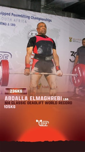 IPF Powerlifting | New Masters 4 classic deadlift world record with 236kg by Abdalla Elmaghrebi LBA in the 105kg class | Instagram