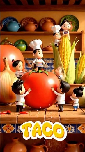 🌮 Mini Chefs Make Taco | Tiny Food From Around the World #tinychefs #minicooking #taco