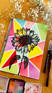 Pop of colours using watercolour and brush pen. Have fun with paints and create this beautiful doodle with me. #watercolourartist #doodle #doodlesofinstagram #doodleart #paintingworkshop #artforbeginners #reelstrending #trendingreelsvideo #artvideo #artgallery #paintingprocess #paintingoftheday #aquarela #viralart | spicingcolours