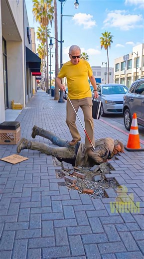 The Quick Thinking Hero Protected A Blind Pedestrian Today #shorts #kindness