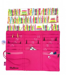 Della Q Tri-fold Circular Needle Case Linen Wine, Slate, and Dark Gray - Etsy