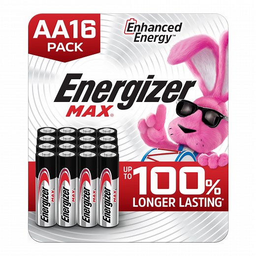 Energizer MAX AA Batteries (16 Pack), Double A Alkaline Batteries