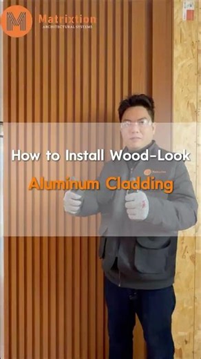 How to install wood-look aluminum cladding? #claddinginstallation#wallcladding#contractorsolutions