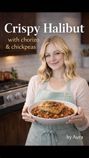 Crispy Halibut with Chorizo & Chickpeas | Easy One-Pan Dinner