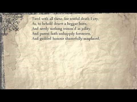 Sonnet 66: Tired with all these, for restful death I cry