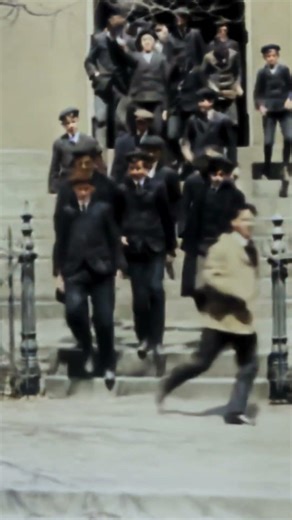 Leaving School in 1905 - Restored Footage
