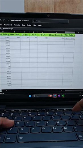 Excel me salary sheet banana#excel #rittik_ofgicial_09