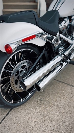 2.2K views · 37 reactions | MUSIC TO OUR EARS  Installed TAB Performance Slip-Ons with Zombie Baffles to a brand new 2024 White Onyx Pearl Breakout落 Come see it! | High Stakes Harley-Davidson | Facebook