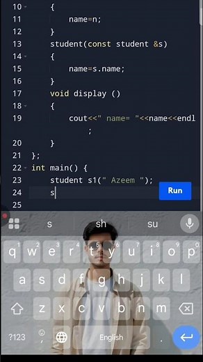 copy constructor with string in C++ #coding #codingtutorial #programing #youtubeshorts #ytshorts