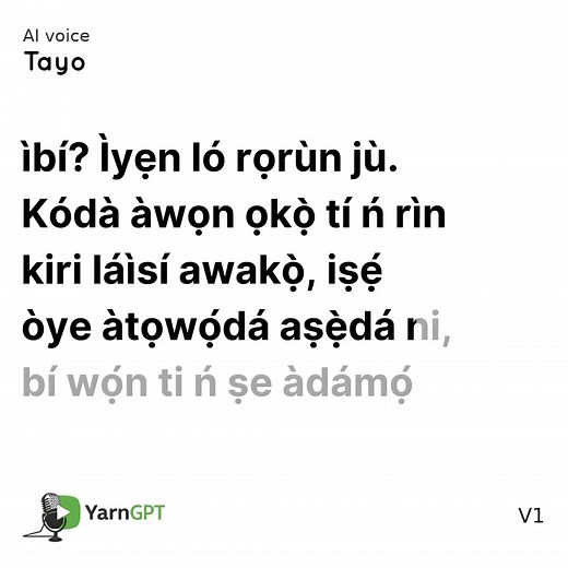 Shout out to Saheed Azeez for launching YarnGPT— Nigeria's native text-to-speech system supporting Nigerian-accented English, Yoruba, Igbo, Hausa, and Pidgin. This isn't just another AI tool. It's cultural preservation meets cutting-edge technology. What YarnGPT does: Dub or translate videos from English to Nigerian languages Generate authentic audiobooks and voiceovers Convert PDFs and webpages to audio API integration for developers Embeddable audio reader for blogs Why this matters: Most AI v