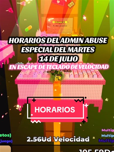 HORARIOS DEL ADMIN ABUSE ESPECIAL DEL MARTES 14 DE JULIO EN ESCAPE DE TECLADO DE VELOCIDAD #escapedetecladodevelocidad #escapedeteclado #horariosadminabuse #Francia #foryoupage