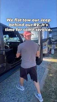 We flat tow our Jeep behind our RV. It was time for some service! #fulltimerv #jeeplife #rvliving