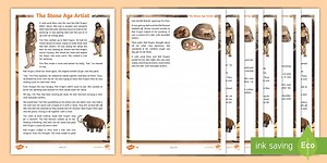 LKS2 The Stone Age Artist Differentiated Reading Comprehension Activity