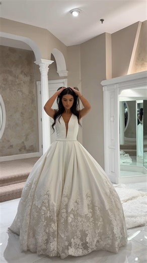 Biggest wedding gown in the shop? We know just the one! This unique @demetriosbride wedding gown gives off a vintage flare with its uniquely laced trim and off-white tone. Would you consider this dress for your 2026/2027 wedding day? 🤍 Speaking of Demetrios - our Demetrios Trunk Show starts tomorrow and ends on 11/30/25. You have 10 days to try on exclusive pieces from their 2026 collection at our Taunton, MA based boutique. Time slots are filling up quickly. Schedule yours through the link in 