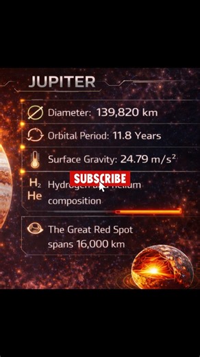 Jupiter: The Giant of the Solar System 🟤 #SolarSystem #Jupiter #GasGiant #SpaceFacts #Shorts