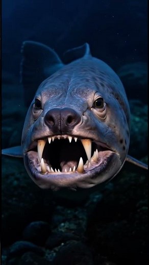 Atlantic Wolf Fish The Fierce Deep-Sea Predator with Crushing Teeth.#OceanLife