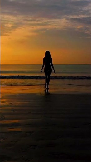 🏖️ Relaxing Beach Walk At Sunset | Ocean Waves, Calming Stress Relief!