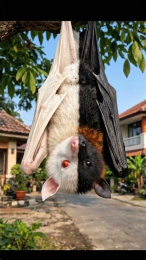 Rare Half-Albino Bat 🦇💛 You’ve Never Seen! | Exotic Bat Close-Up #shorts