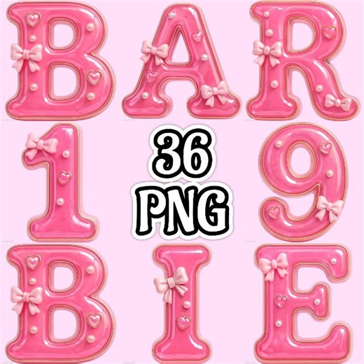 Pink Barbie Font Alphabet PNG, A–Z Letters and 0–9 Numbers, Glam Pink Font Clipart, Girly Text PNG Set, Printable Digital Character Doodles - Etsy