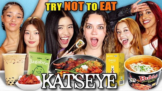 KATSEYE Tries Not To Eat - K-Pop Idols Favorite Foods! | People Vs Food By React